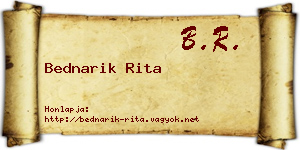 Bednarik Rita névjegykártya